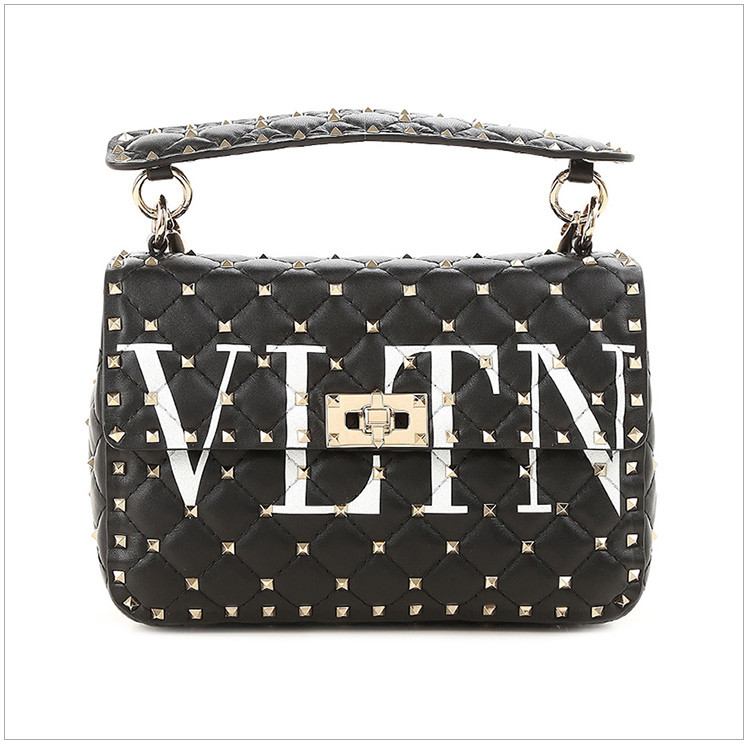 【包税】valentino 华伦天奴 【18新品】女士logo印花羊皮中号单肩