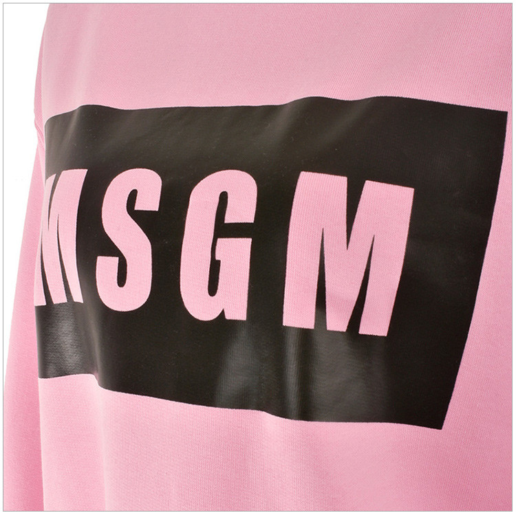 msgm/msgm 女装 服饰 棉质黑色胶印logo时尚休闲长袖t恤 女卫衣