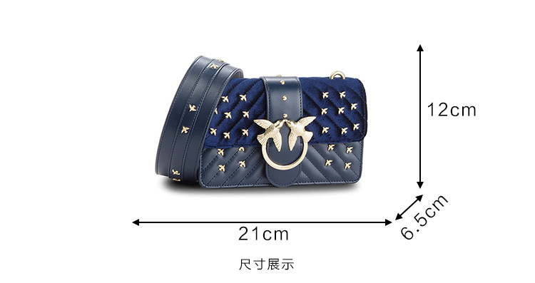 pinko/品高 mini love 系列 女士时尚单肩包 燕子包 金属燕子铆钉拼色