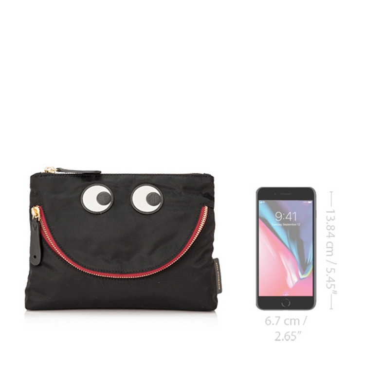 anyahindmarch/安雅·希德玛芝女士眼睛笑脸拉链手拿包5050925100991