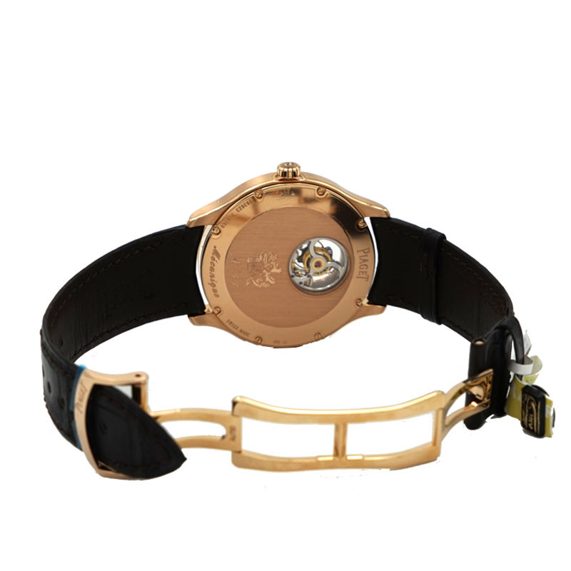 PIAGET/伯爵  Black Tie系列 玫瑰金 月相陀飞轮机械腕表 G0A37114