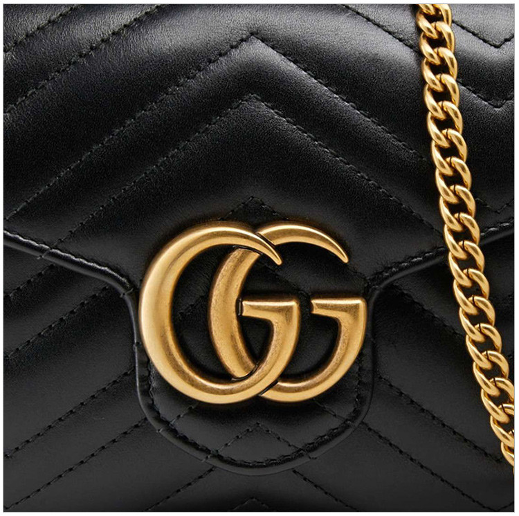 【包邮包税】gucci/古驰 19春夏 gg marmont系列 女士牛皮双g标识时尚