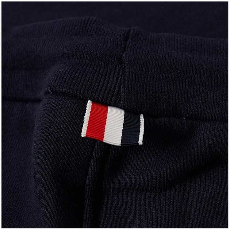 THOM BROWNE/THOM BROWNE 19春夏 男士海军蓝棉质经典四道杠宽松速干休闲运动短裤