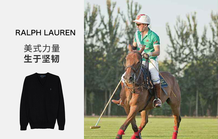 polo ralph lauren/拉夫劳伦马球 男士比马棉v领套头针织衫