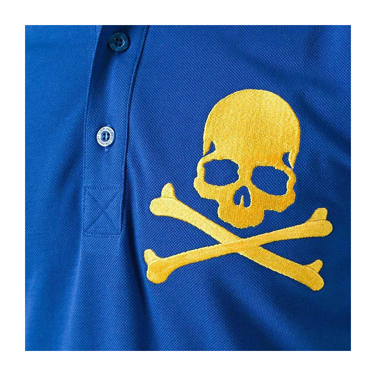 philipp plein(菲利普·普兰) 骷髅头印花纯棉男士短袖polo# 蓝色 m