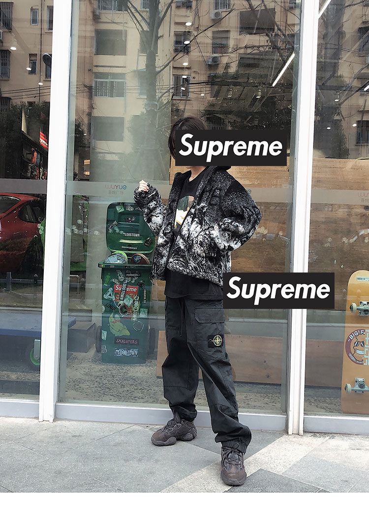 supreme 19ss fleece wolf jacket 七匹狼摇粒绒外套夹克