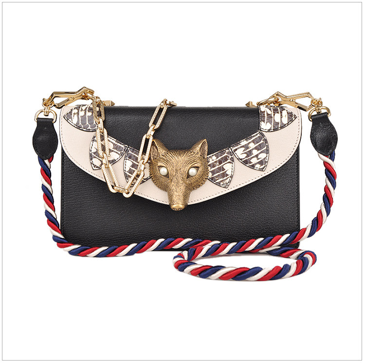 GUCCI 古驰 杨幂同款 Broche狐狸扣 链条彩绳