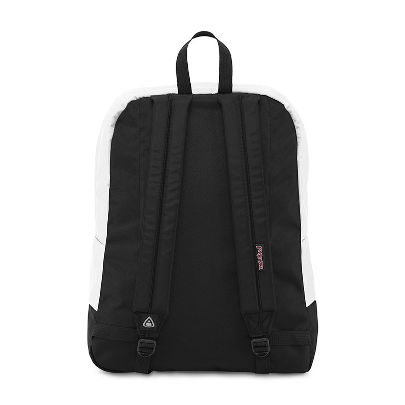 jansport 黑色标签白色背包 t60gwhx