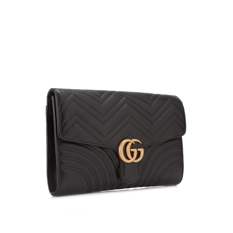 gucci/古驰marmont女士皮革logo手拿包 498079dtdit1000