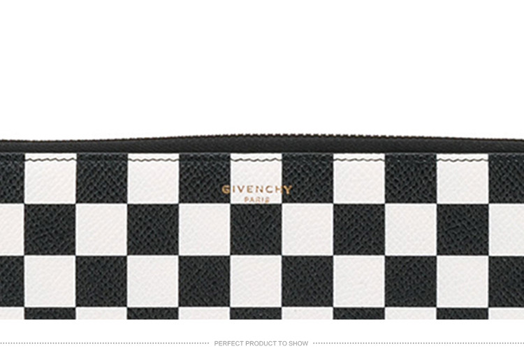 givenchy/纪梵希 女士小牛皮黑白格纹钱包 bk06040620 004-034