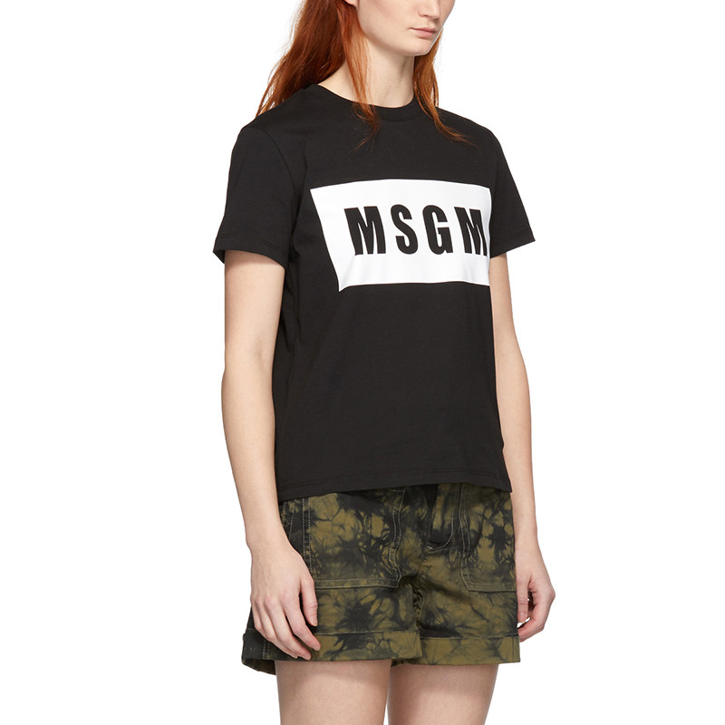 MSGM/MSGM  棉质logo印花女士短袖T恤衫 2641MDM95 195298 99