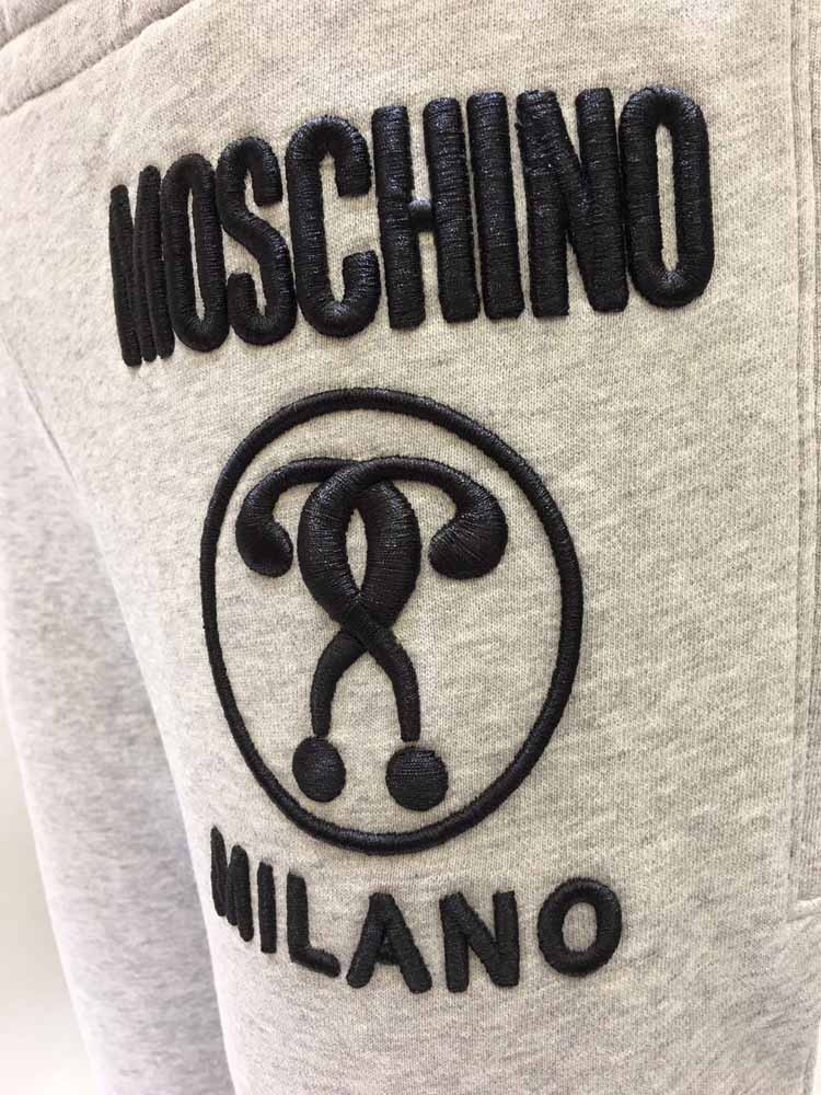 moschino/莫斯奇诺 立体刺绣logo 纯棉运动裤 两色可选【现货】