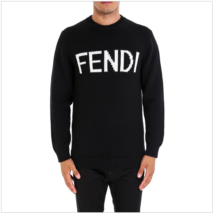 fendi/芬迪 男装 服装 羊毛fendi标识时尚毛衣针织衣 男士毛衣