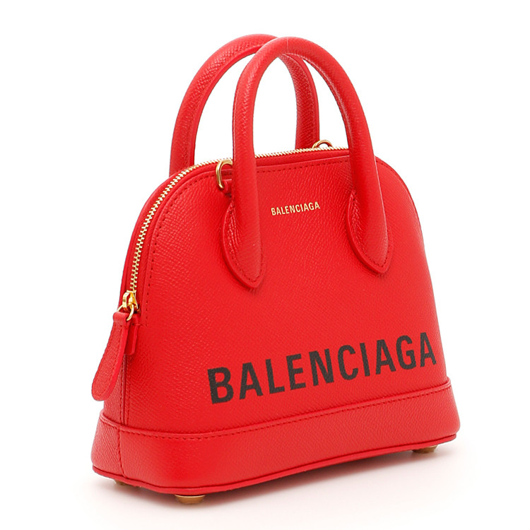 balenciaga/巴黎世家 女士红色牛皮ville小号手提包/单肩斜挎包525050