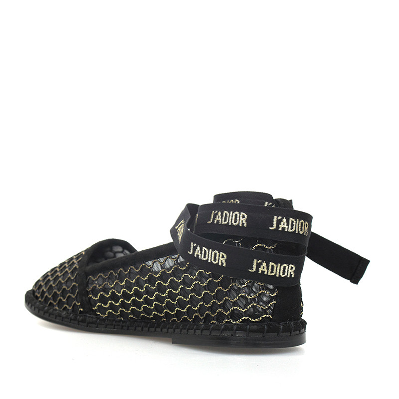 【奢品节可用券】dior/迪奥 金字母绑带渔夫鞋 平跟鞋 kcb069 sul 21x