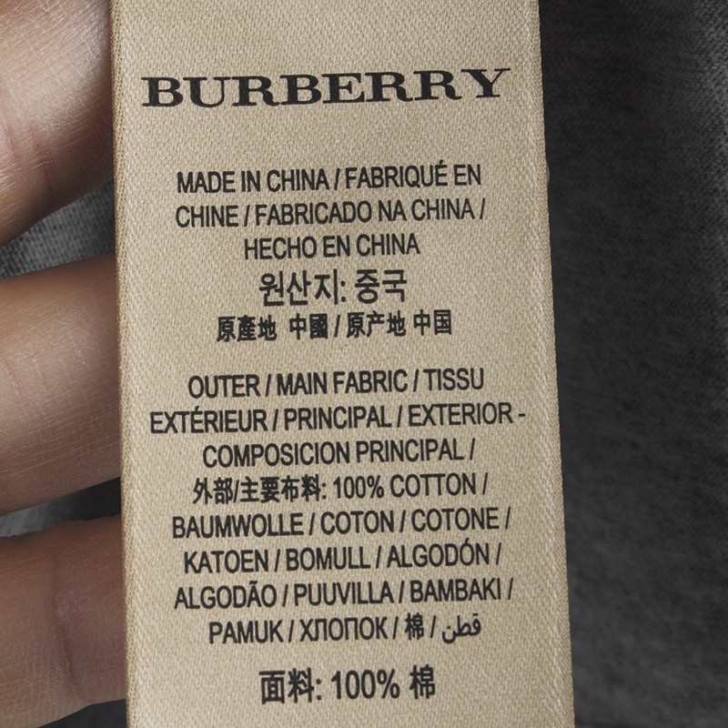 【19春夏】burberry/博柏利 男女同款棉质典藏绣标时尚圆领短袖t恤