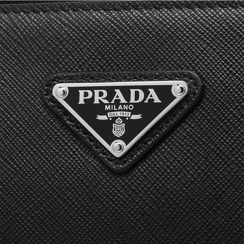 prada/普拉达 新款手拿包黑色牛皮logo徽标时尚手拿包 2ne009 pn9 f