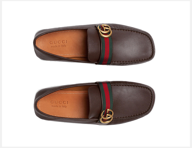gucci/古驰 男士gg金属logo休闲鞋皮鞋驾车鞋乐福鞋豆豆鞋男鞋