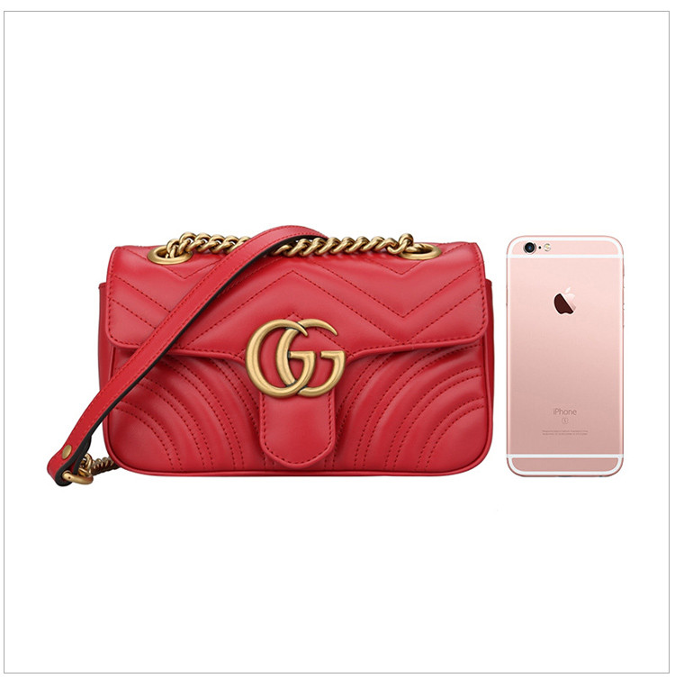 ʰ˰GUCCI/ų ˼ͬ/GG Marmontϵ ŮʿţƤ˫GСʱеб 446744