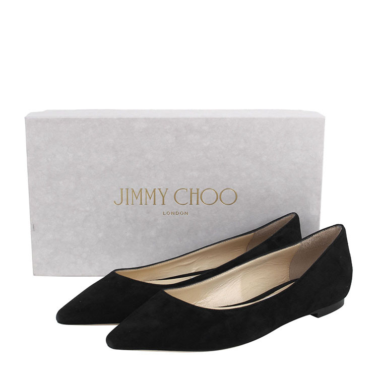 jimmy choo/周仰杰 女士猄皮时尚尖头单鞋平跟鞋 romyflat sue navy