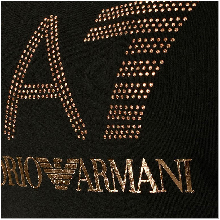 【包税】emporio armani 安普里奥·阿玛尼 女士黑色棉质logo印花时尚