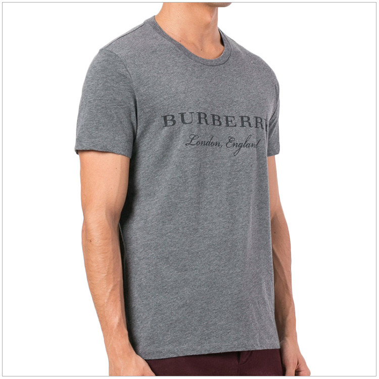 burberry/博柏利 18春夏 男士烧花logo平织棉短袖t恤衫