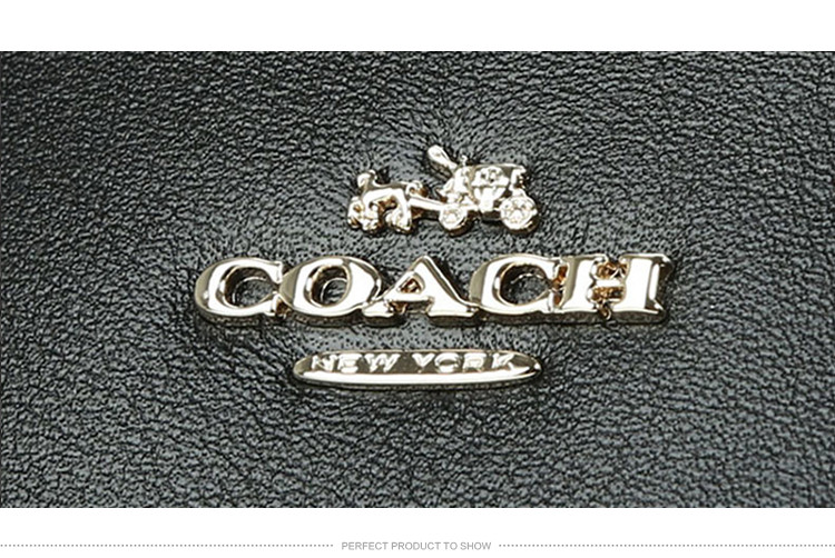 coach/蔻驰 女士黑色牛皮金属logo通勤提挎两用包 33545 liblk-034