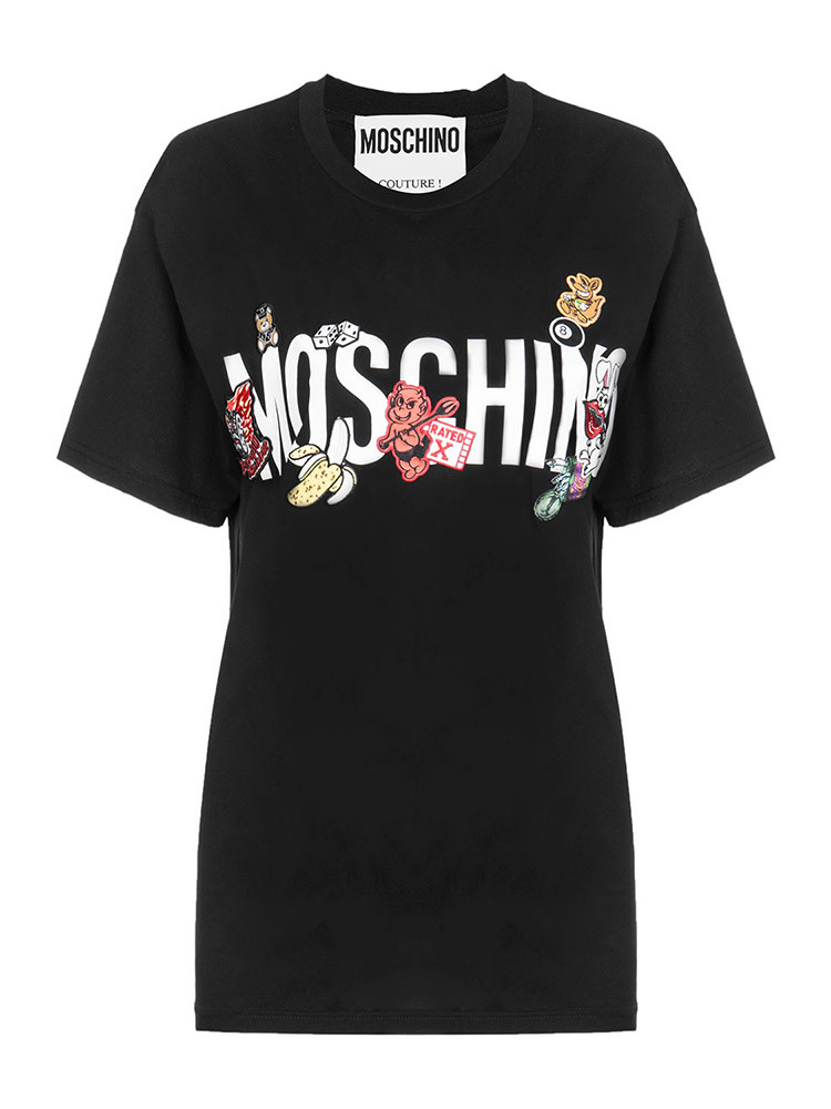 moschino couture/moschino couture moschino动物图案黑色女士短袖