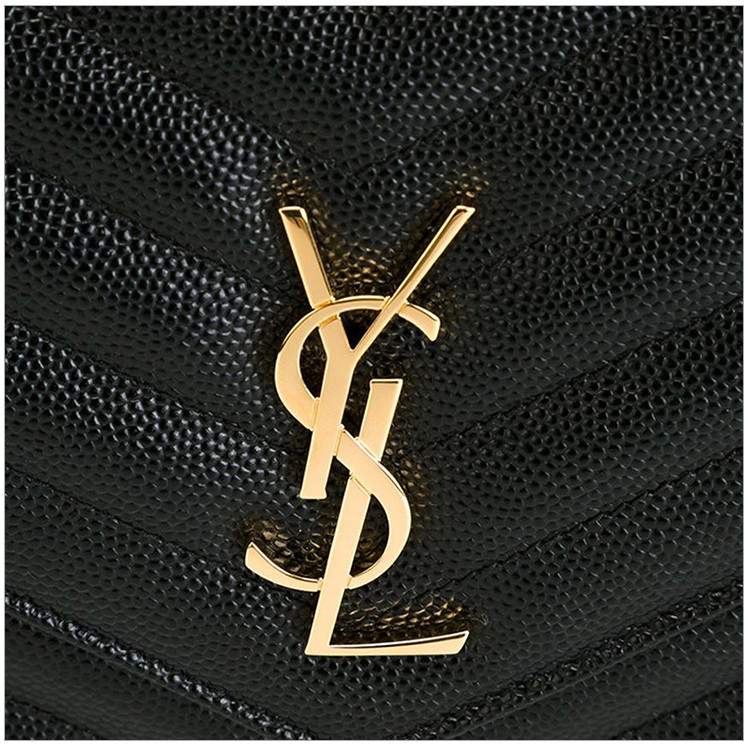 yves saint laurent(圣罗兰) 黑色皮质女士斜挎包