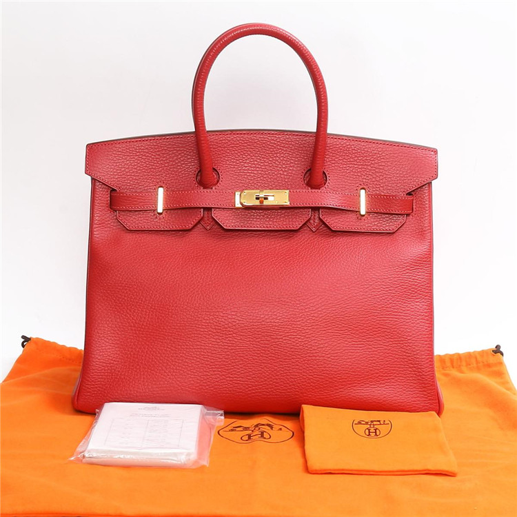 hermes/爱马仕 birkin35红色手提包【a级已使用】