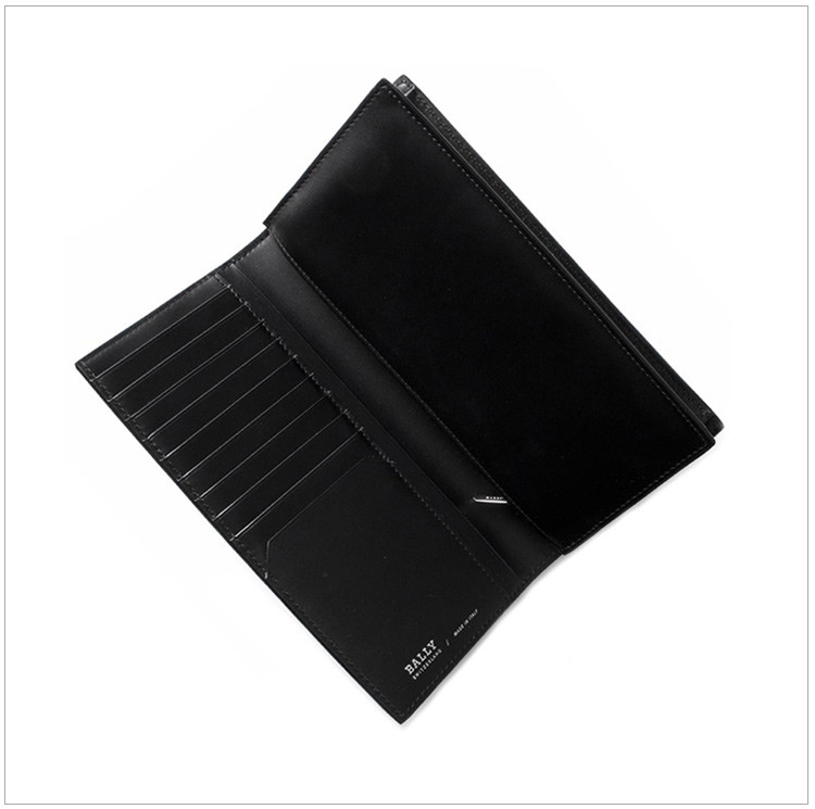 bally 巴利 男士黑色牛皮长款钱包 6208053