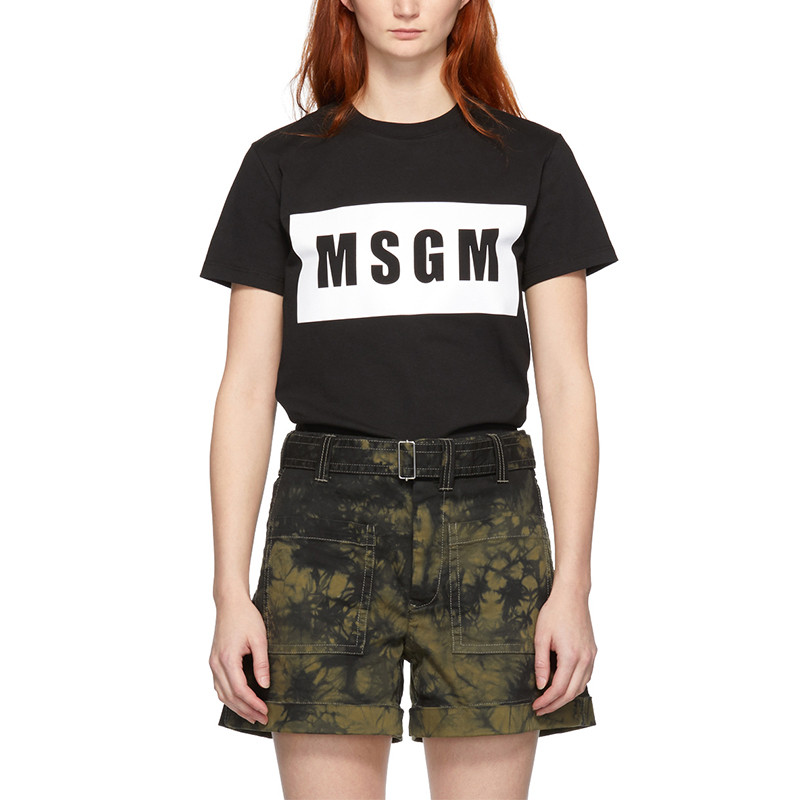 MSGM/MSGM  棉质logo印花女士短袖T恤衫 2641MDM95 195298 99