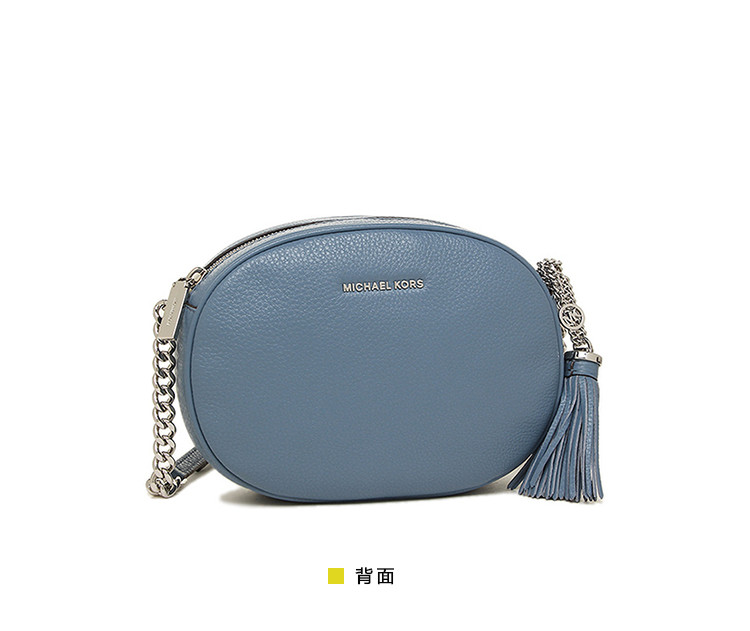 michaelkors/迈克·科尔斯斯mkginny系列简约流苏链条小圆包牛仔蓝色