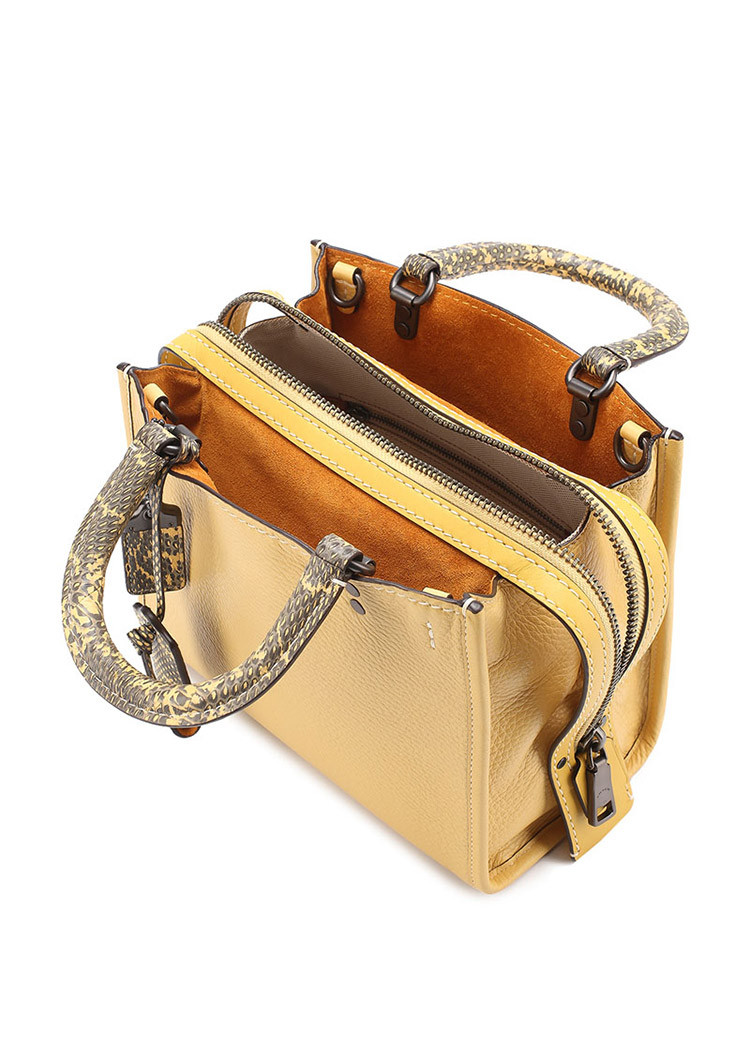 coach/蔻驰 【2017年精品店新款】1941系列女士铬鞣粒面皮革拼色蛇皮