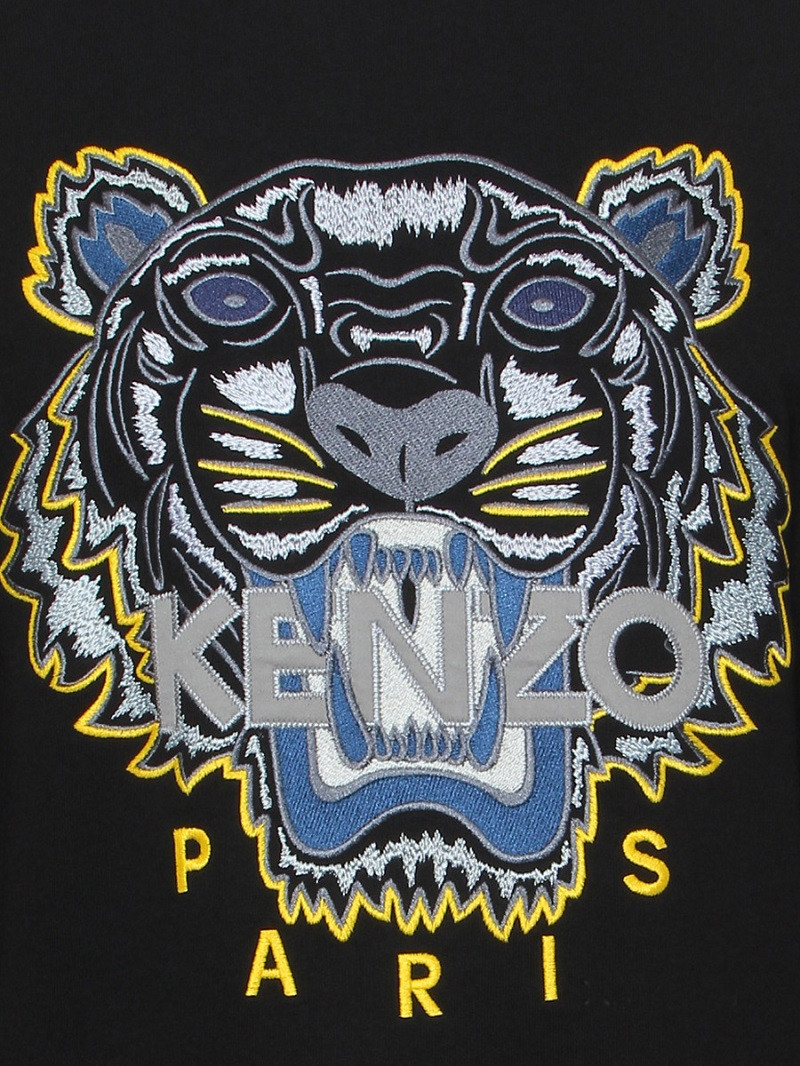 kenzo/高田贤三 男士老虎头卫衣 黑色/蓝色 5sw0014xc