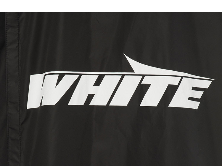 【18秋冬新款】off-white/off-white 男士黑色logo字母印花长袖连帽