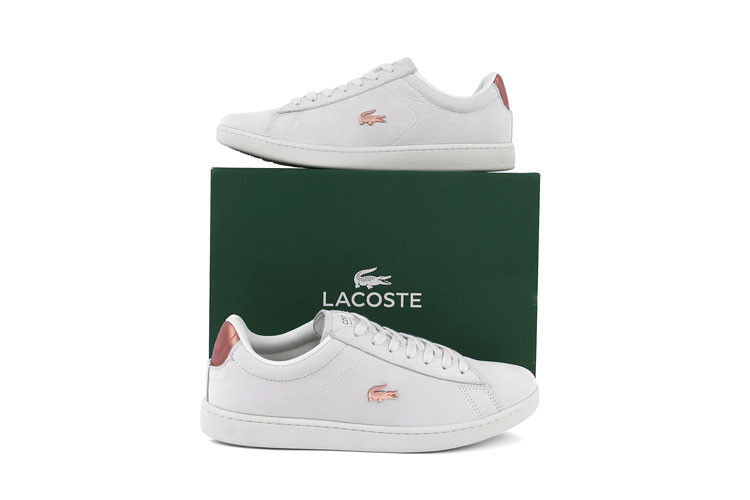 lacoste/鳄鱼小白鞋 女士耐磨平跟纯色休闲运动鞋 7-35spw0048