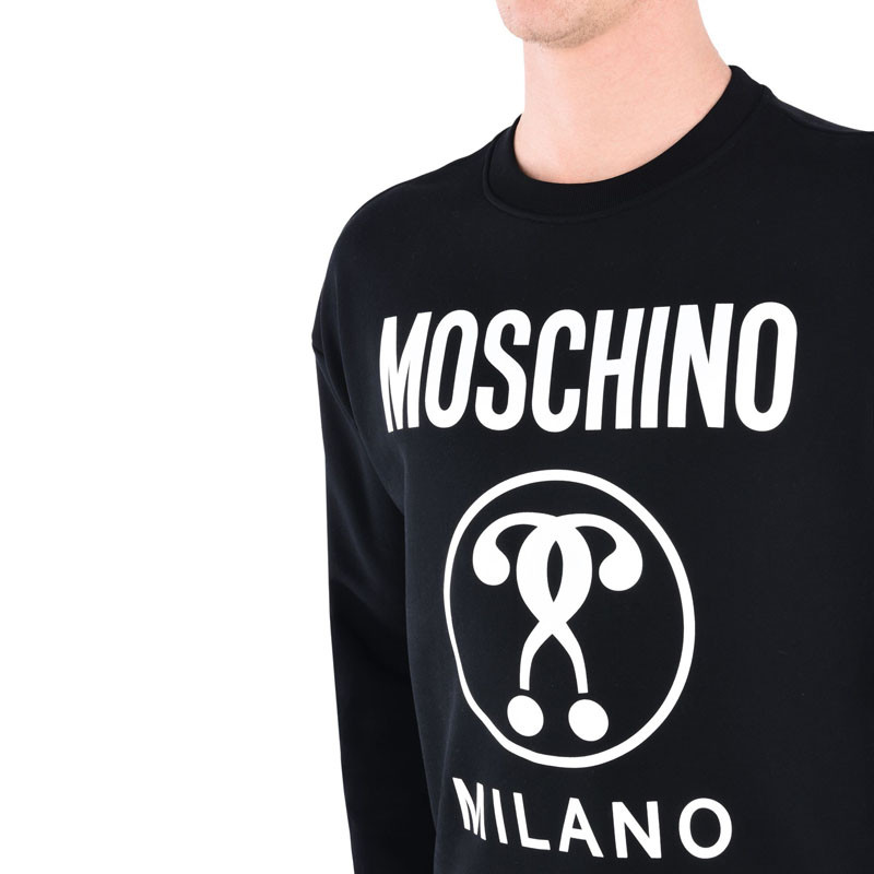 moschino(莫斯奇诺 黑色纯棉品牌标志男卫衣 意码50