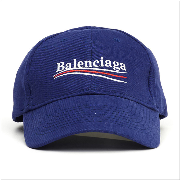 balenciaga 巴黎世家 男士深蓝色棉质logo字母刺绣时尚运动帽棒球帽