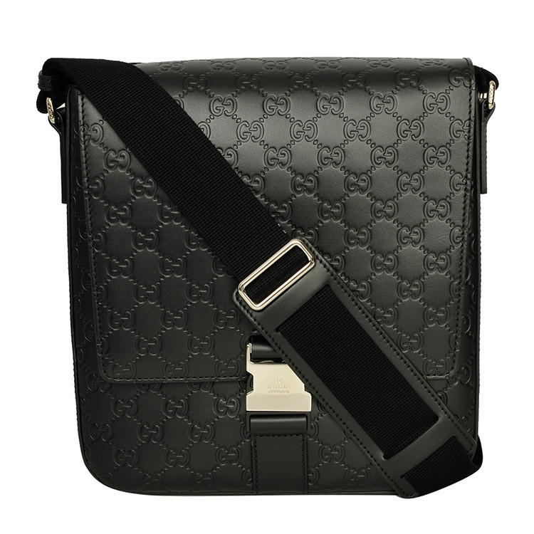 gucci/古驰男士压纹牛皮单肩包斜挎包406368图片