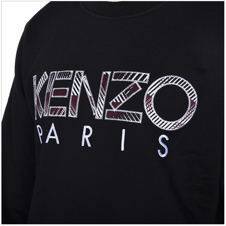 【包税】kenzo 高田贤三男士黑色字母logo棉质圆领上衣 黑色 xl