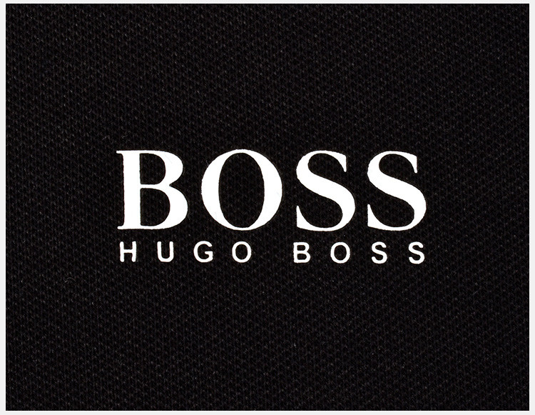 hugo boss/雨果波士 男士棉质混纺boss印花胸标时尚系扣短袖polo衫