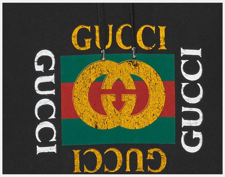 gucci 古驰 19秋冬 男士纯棉经典logo印花时尚休闲连帽长袖卫衣