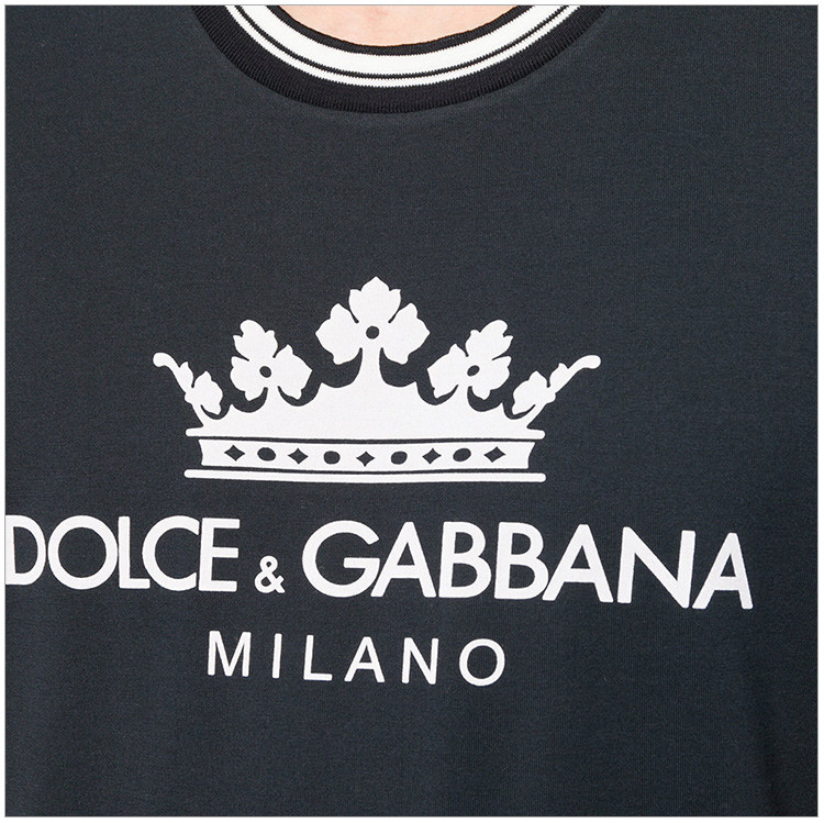 【包税】dolce&gabbana/杜嘉班纳 【18春夏】男士深蓝色纯棉皇冠装饰