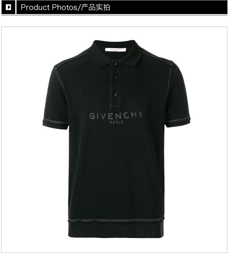 givenchy 纪梵希 18春夏 男士黑色棉质givenchy印花时尚休闲复古短袖