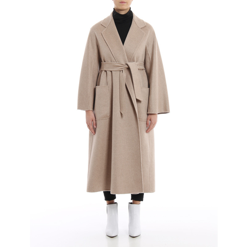 maxmara/麦丝玛拉 19春夏服装新款外套 labbro女士卡其色羊毛羊绒廓型