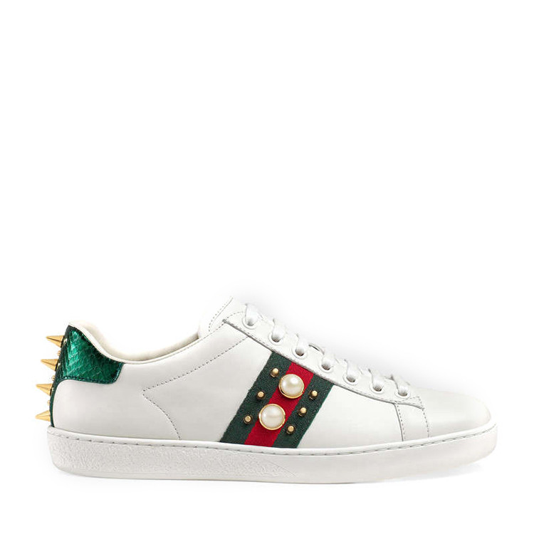 GUCCI\/古驰 女士金属感小白鞋 明星同款运动鞋