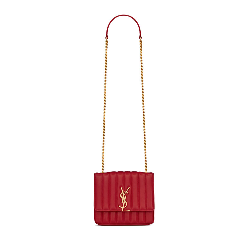 saint laurent/圣罗兰18秋冬新款女士vicky中号真皮单肩包(双色可选)