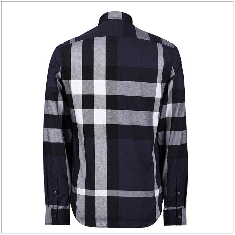 burberry brit衬衫,burberrybrit衬衫 burberry/博柏利 brit系列 男士墨水蓝纯棉经典格纹长袖衬衫