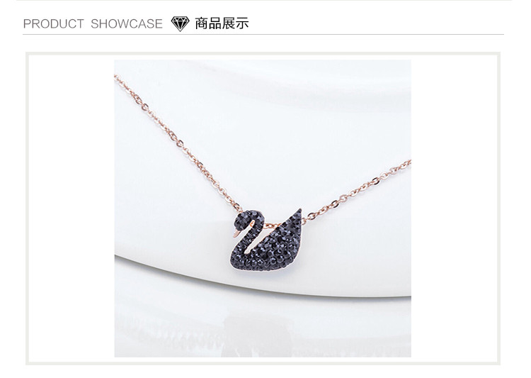 SWAROVSKI/施华洛世奇女士Swan金链小号黑天鹅项链锁骨链 5204133  女友礼品